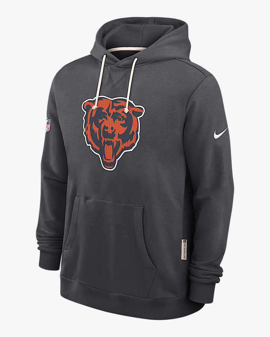 【NIKE】Chicago BearsIconMen’sNikeThermaNFLPulloverHoodie Chicago Bears Nike On-Field Full-Zip Hooded Sweatshirt